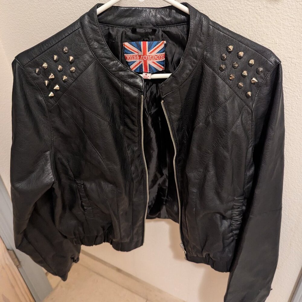 Faux leather black jacket